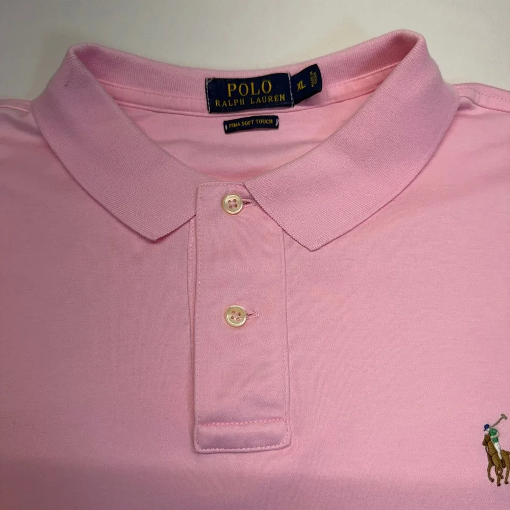 Polo Ralph Lauren Pima Soft Touch Polo Shirt Pink XL Cotton Classic Fit Logo
